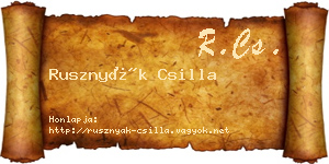 Rusznyák Csilla névjegykártya