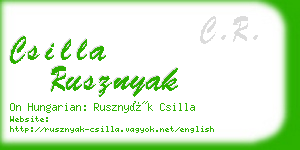 csilla rusznyak business card